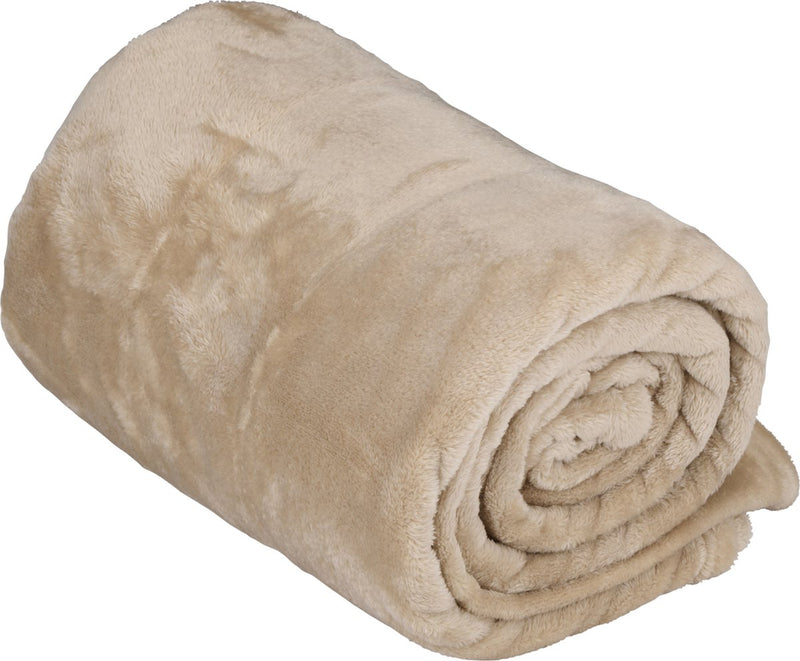 Coperta in pile Arti casa 150 x 200 cm - coperta a quadri per divano, letto o esterno - decorazione della casa, soggiorno e camera da letto - materiale super morbido - beige