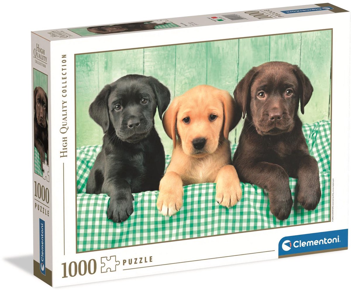 Clementoni - puzzel - 1000 stukjes - drie labradors - puzzel voor volwassenen - high quality collection