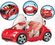 Bandai - Miraculous Ladybug Car - Volkswagen e-Beetle di Ladybug - Film Miraculous con licenza ufficiale - Porte, bagagliaio e tettuccio apribile - Bambola non inclusa - Giocattolo per bambini dai 4 anni in su - p50669