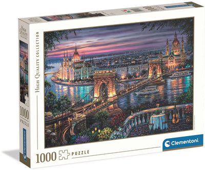Ty clementoni lights of the danube - jigsaw puzzle 1000 pieces adults - high quality collection - atmospheric puzzle from 14 years