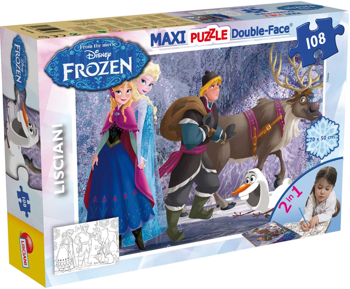 Lisciani disney puzzle df maxi piso 108 congelado en el paseo