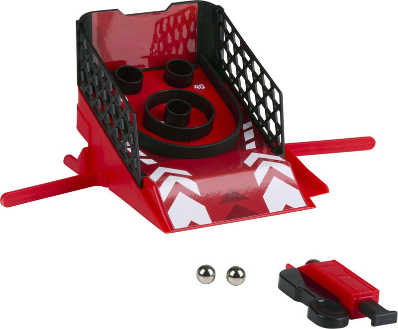 Gioco skeeball da tavolo Eddy Toys - gioco da tavolo skeeball con lanciatore - incluse 3 palline di metallo - modello da tavolo con zone di punteggio e sponde laterali