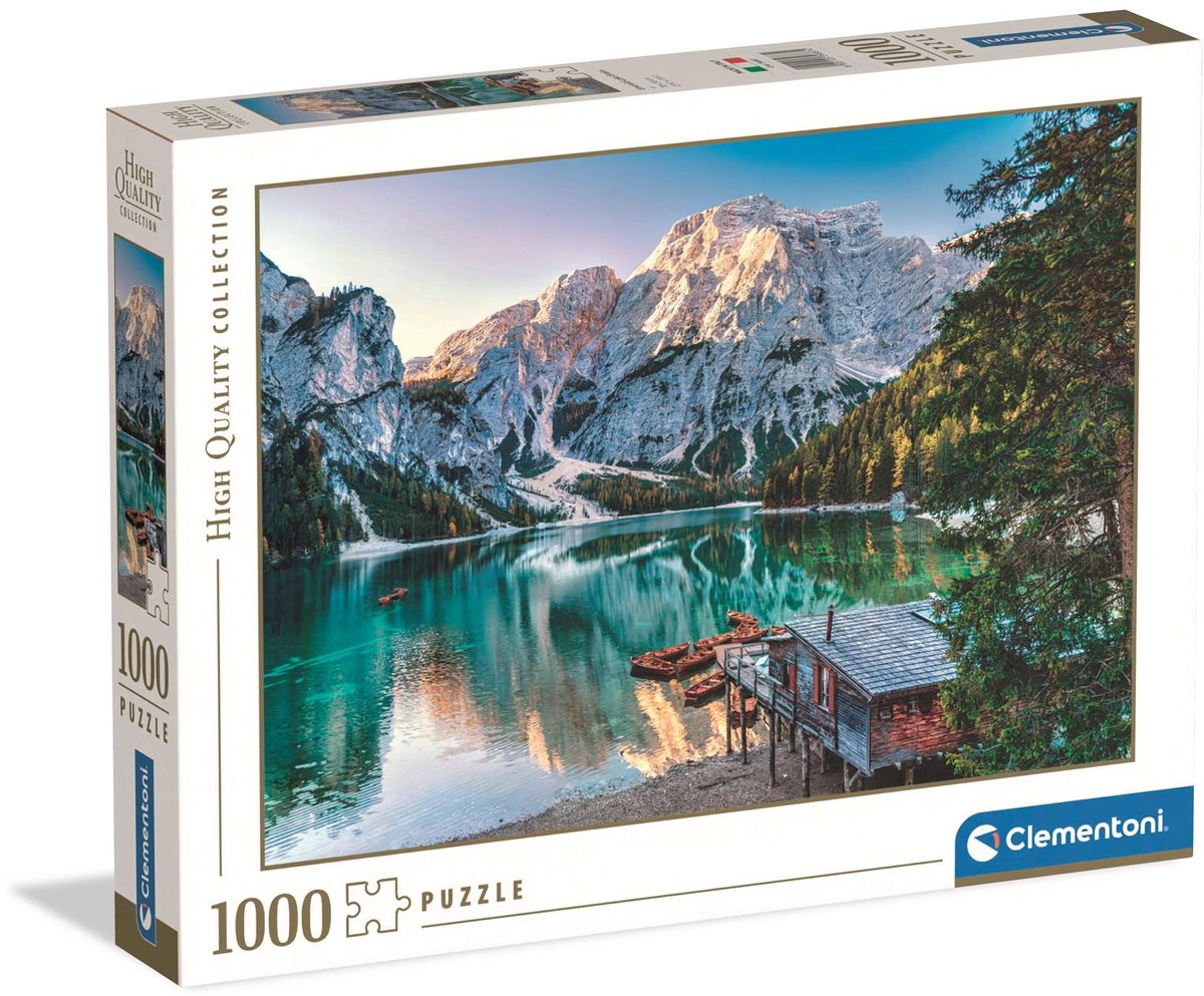 Clementoni - puzzel - 1000 stukjes - emerald lake braies - puzzel voor volwassenen - high quality collection