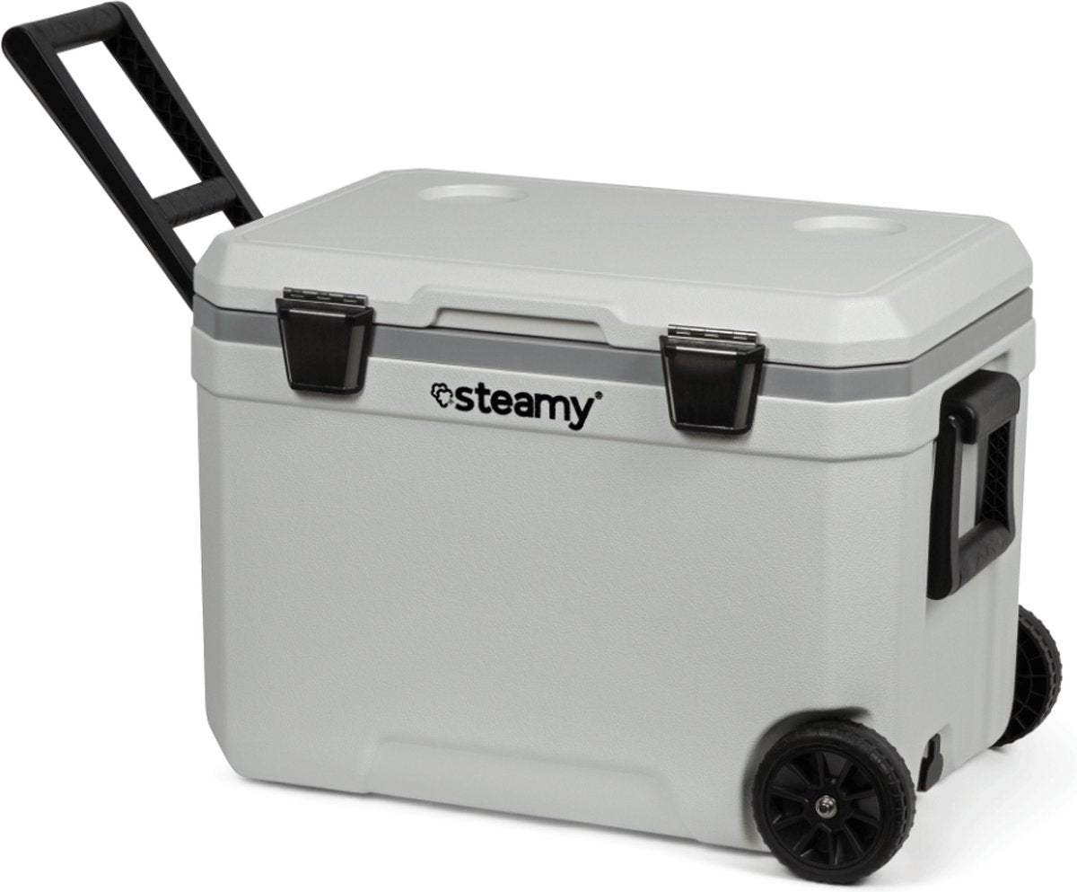 Steamy marine 45 roller - grote koelbox op wielen - speciaal voor op de boot - 45 liter - wit