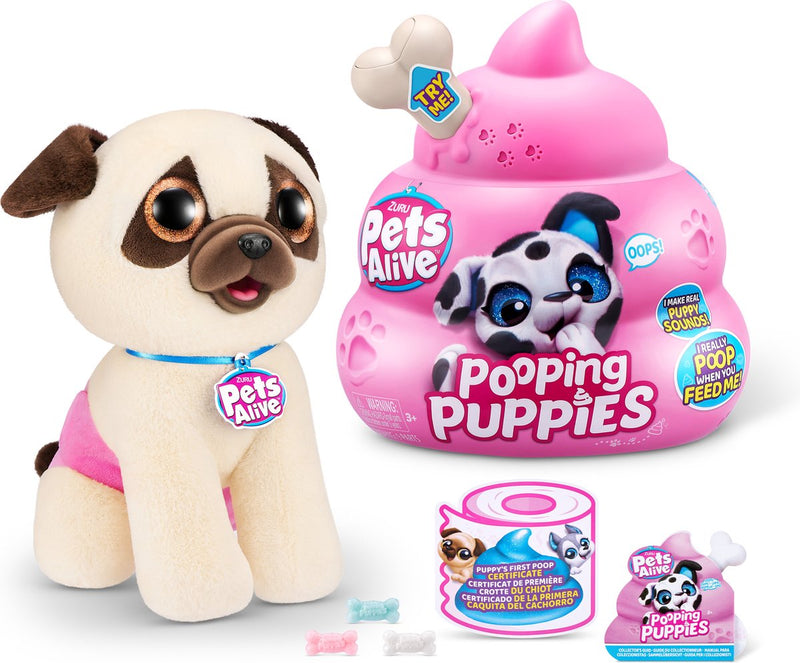 Animali vivi zuru - - cuccioli che fanno la cacca - 27 cm - carlini
