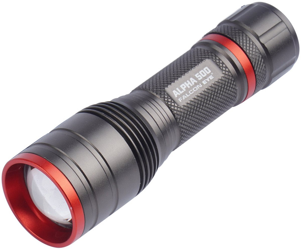 Selected by broeroutdoor falcon eye - zaklamp alpha 500 - stroboscoop - focus - 500 lm - zwart