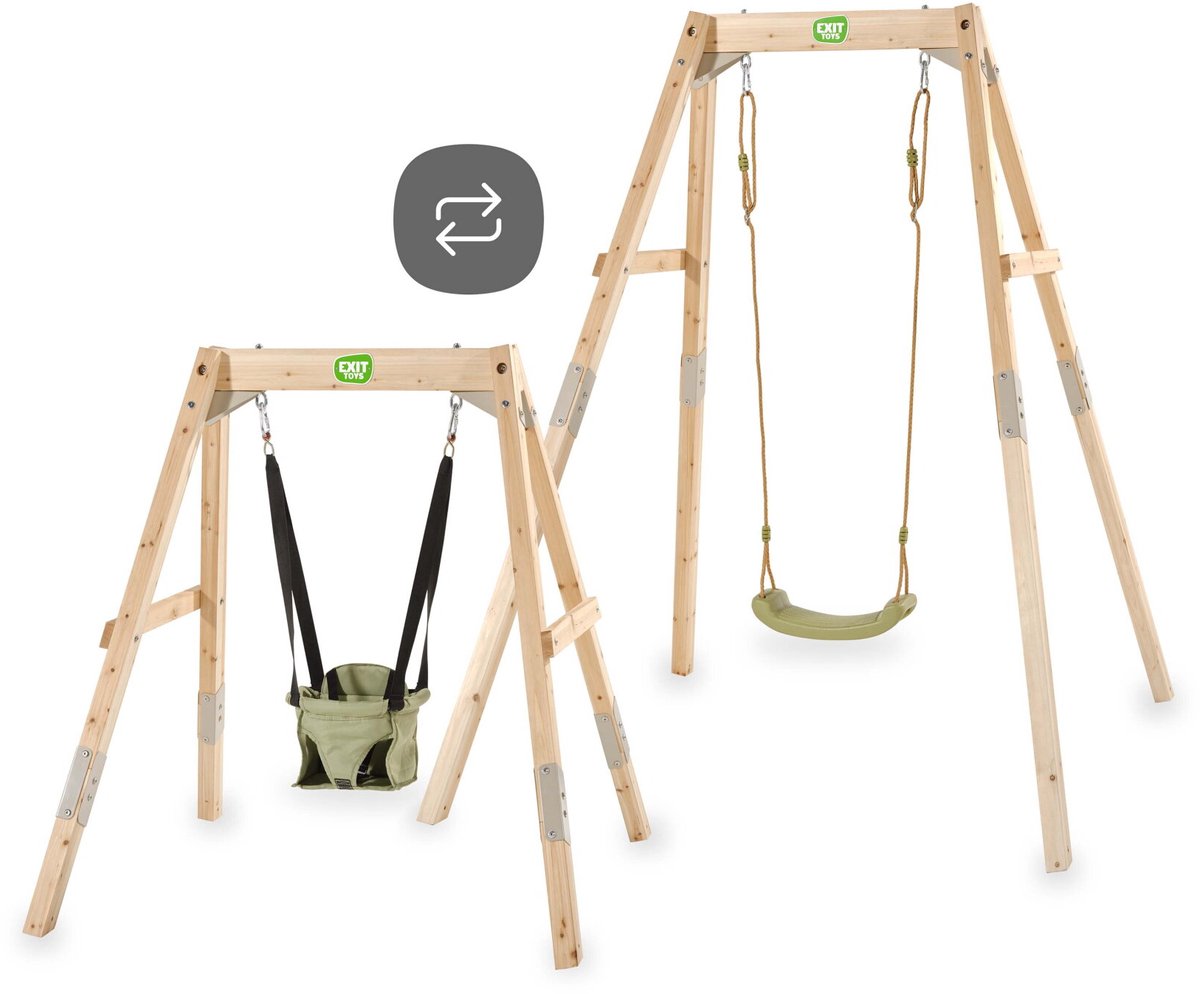 Exit toys exit silvi altalena in legno regolabile - attrezzatura da giardino - bambini