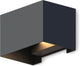 Aplique LED Calex Venice - rectángulo - arriba abajo - ángulo de haz ajustable - 7w - luz blanca cálida - para interior y exterior - negro