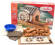 Teifoc ® bouwdoos – watermolen bouwset – 60 onderdelen – echte mini bakstenen met cement, kom en troffel – bouwpakket voor kinderen vanaf 6 jaar