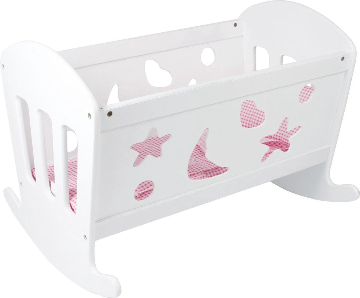 Small foot wooden doll's cradle