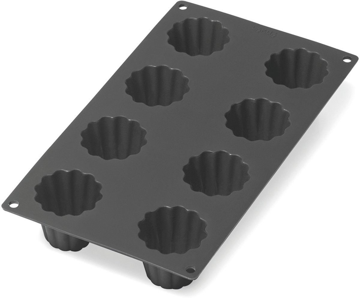 Lékué bakvorm 8 mini cannelés bordelais - siliconen - black