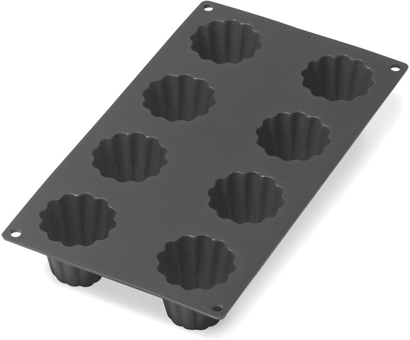 Teglia Lékué 8 mini cannelés bordolesi - silicone - nero