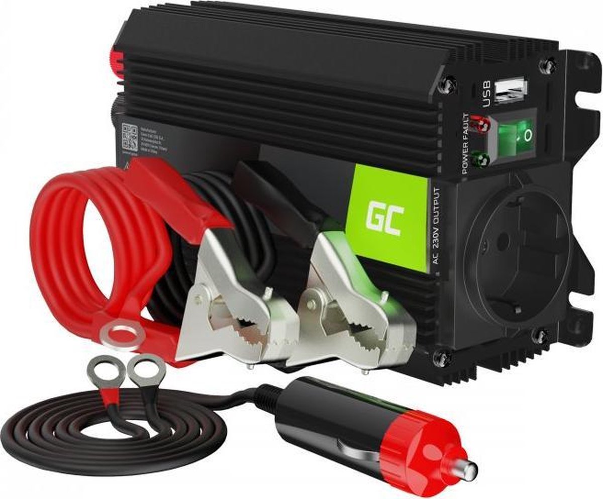 Inversor convertidor de voltaje de celda verde pro 24v a 230v 300w 600w onda sinusoidal modificada.