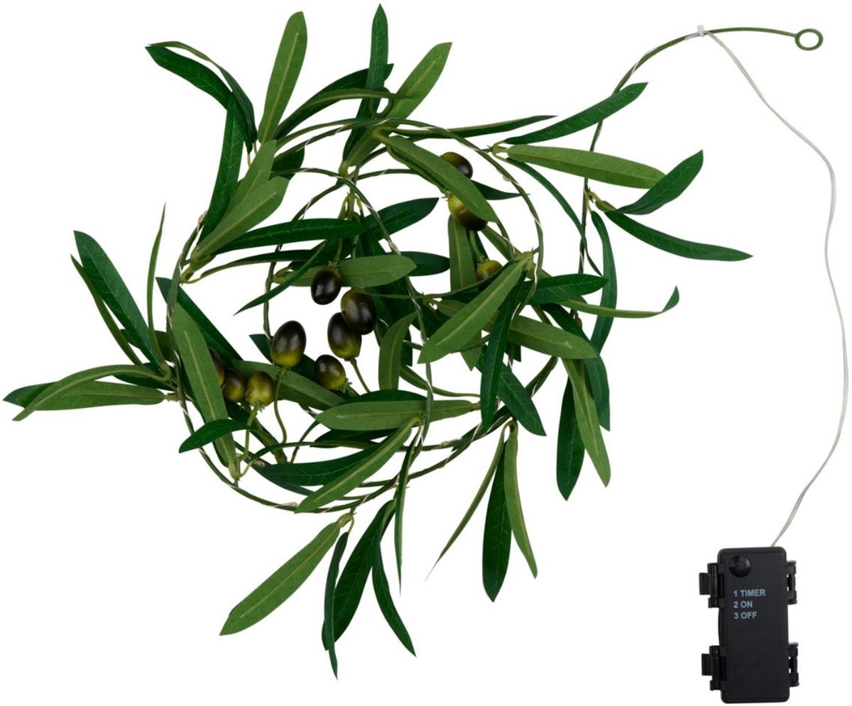 Arti casa lichtslinger olijftak met 20 led - timer - warm wit - 2 m snoer - ip44 spatwaterdicht
