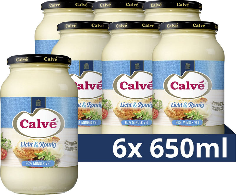 Mayonesa Calve cremosa ligera (6x 650ml)