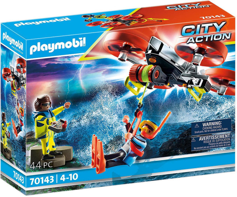 Playmobil city action redding op zee: reddingsduiker met reddingsdrone - 70143