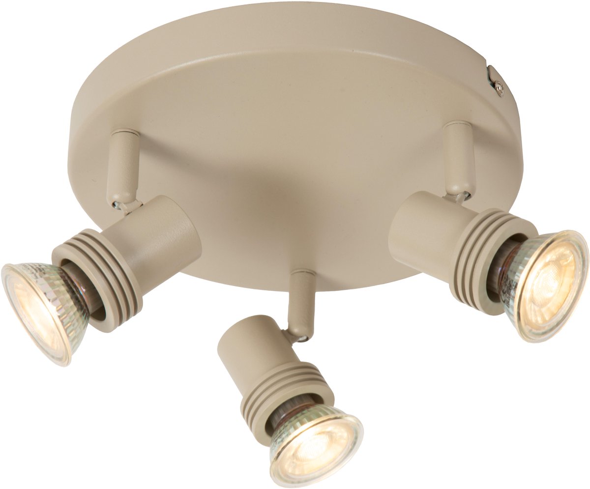 Lucide kianti - faretto da soffitto (lampada da soffitto) - ø 21 cm - 3xgu10 - tortora