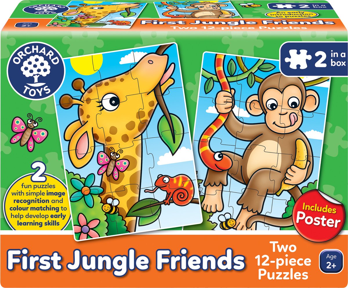Giocattoli del frutteto - Il primo puzzle degli amici della giungla - Puzzle a tema giungla - 24 pezzi del puzzle - a partire da 2 anni