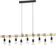 Lampada a sospensione Eglo Townshend - e27 - 150 cm - marrone nero - legno fsc