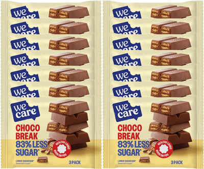 Wecare lower sugar - bar - chocolade break - 14 x 64,5 gr