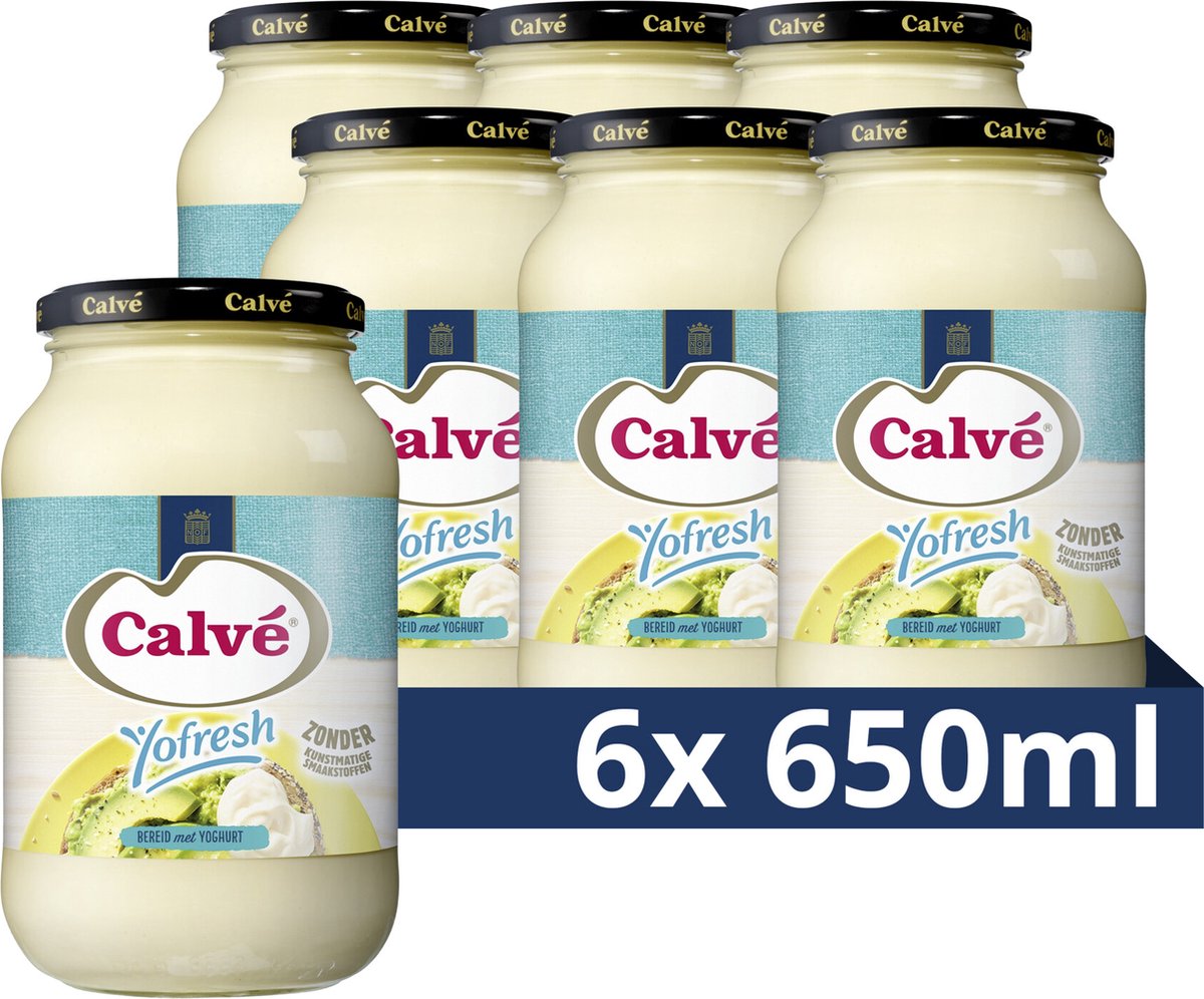 Calvé mayonaise pot - yofresh - 6 x 650 ml - voordeelverpakking