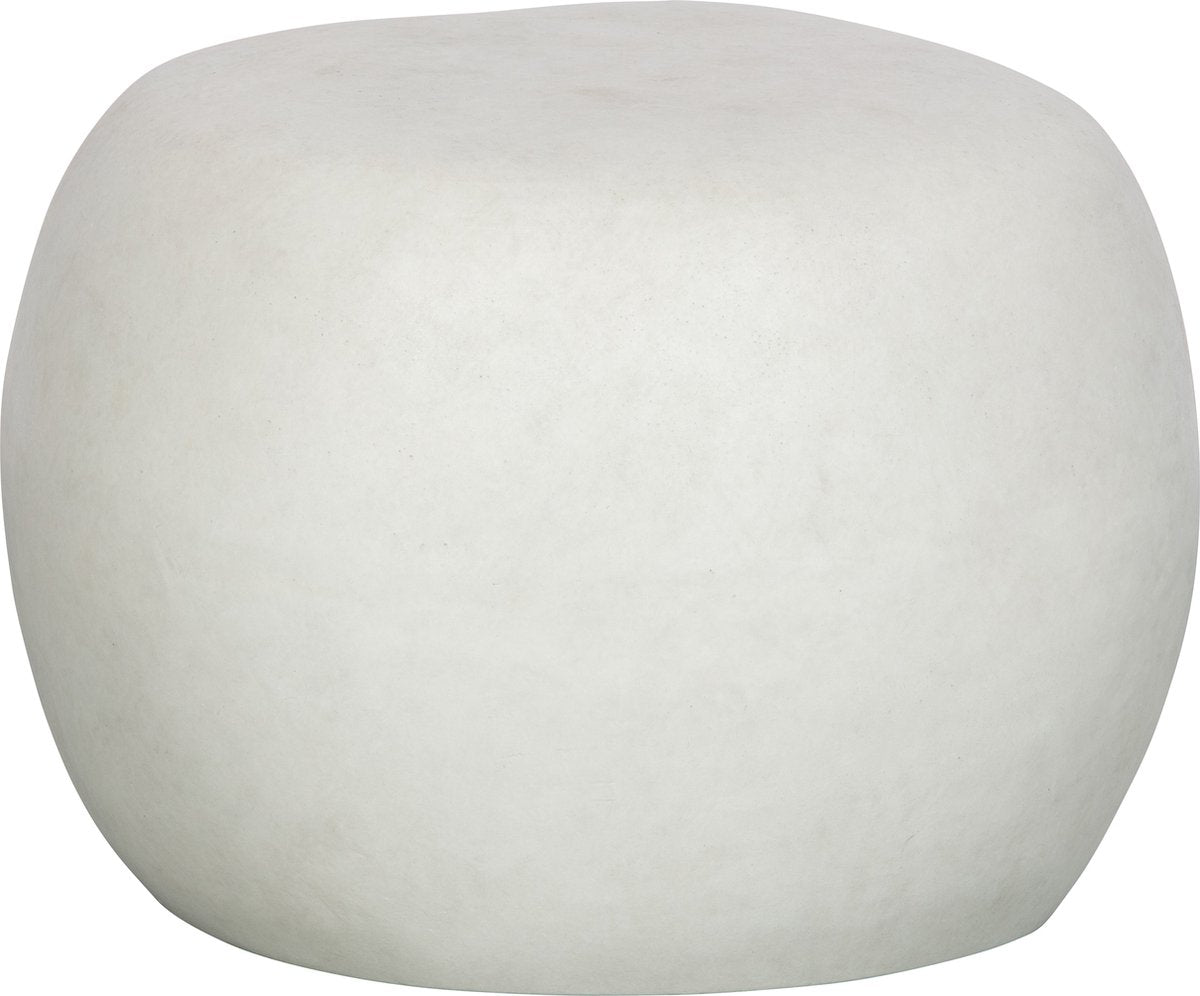 Mesa auxiliar Vtwonen Pebble - arcilla de fibra - aspecto hormigón - blanco - 35x50x50 cm