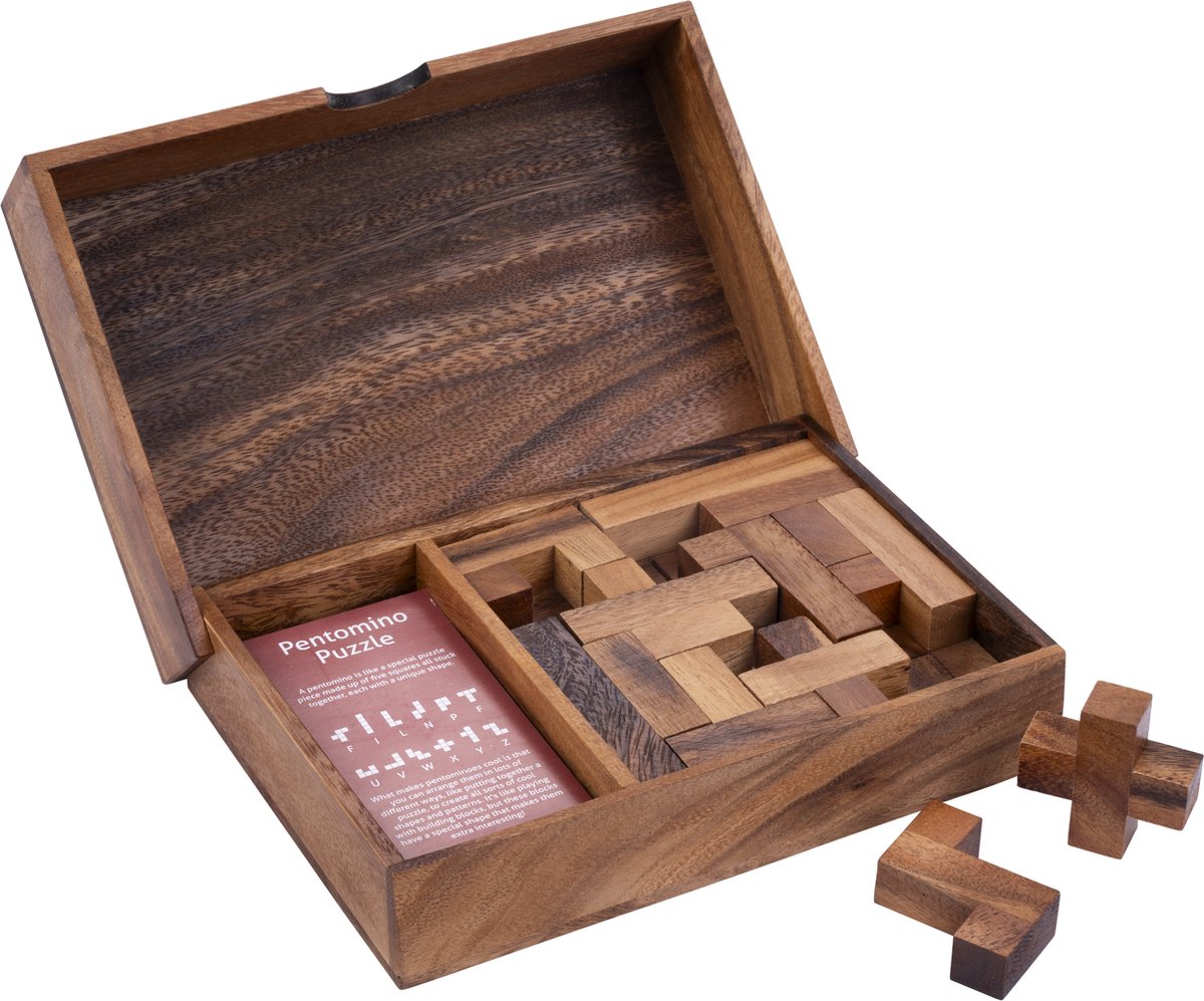 Pentamino doppio Longfield – gioco di pensiero in legno – gioco di puzzle logico – gioco di strategia educativo – 2 giocatori – cuore d'angelo