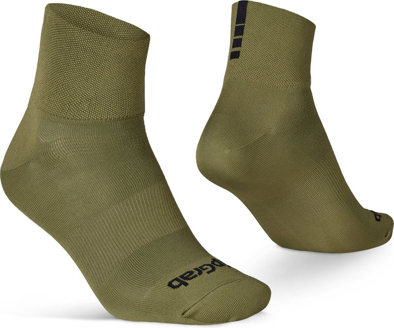 Gripgrab - calcetines de ciclismo de verano ligeros SL de rendimiento corto 1 par de calcetines de ciclismo coolmax de corte bajo - verde oliva - unisex - talla xs (35-38)