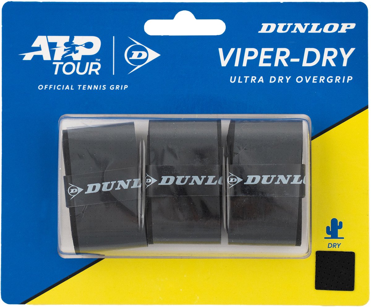 Dunlop atp viper-dry overgrip negro 3uds