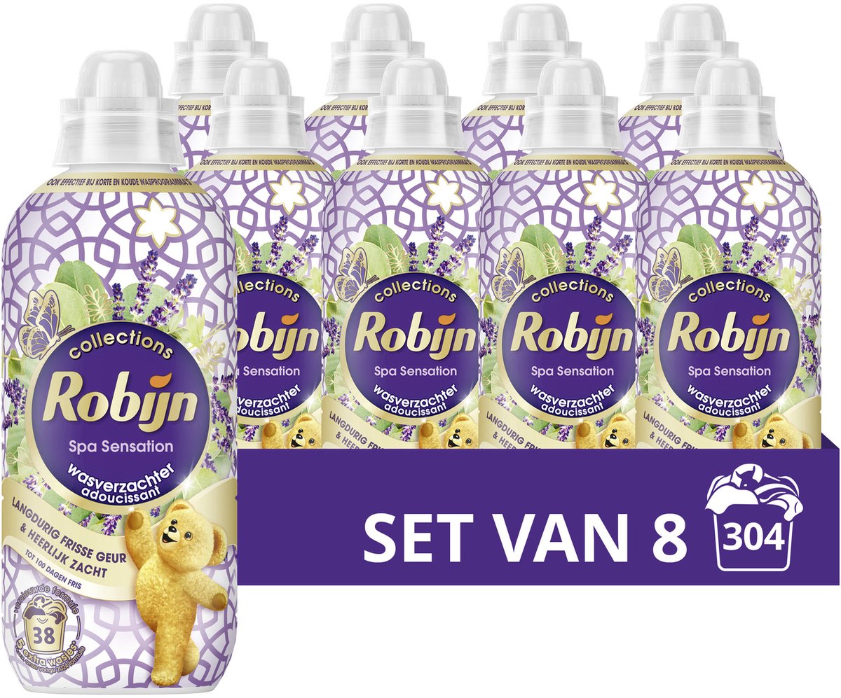 Robijn - fabric softener - spa sensation - 8 bottles - 304 washes - value pack