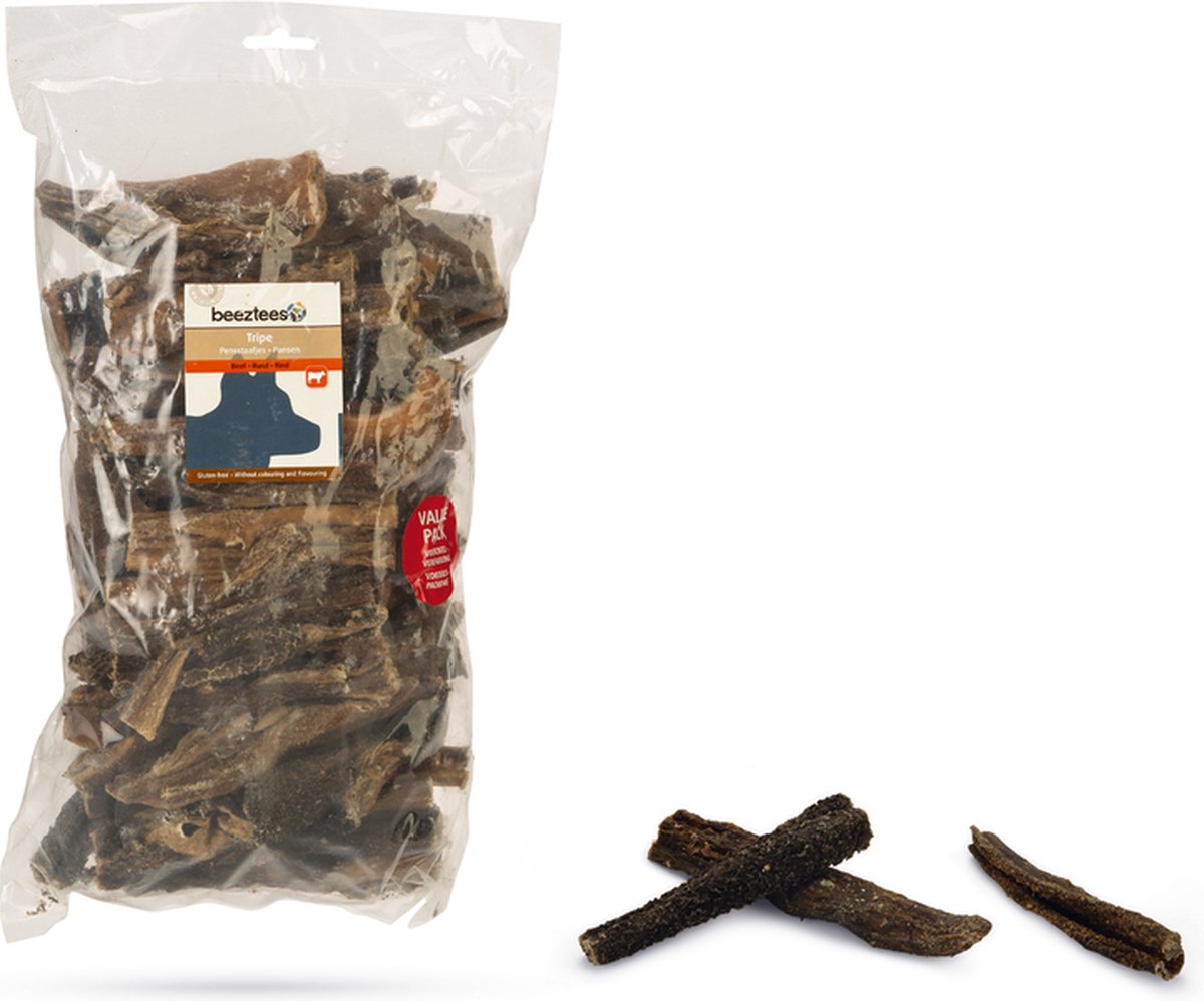Bastoncini di trippa Beeztees valore - snack per cani - snack da masticare - confezione risparmio - 1000 grammi