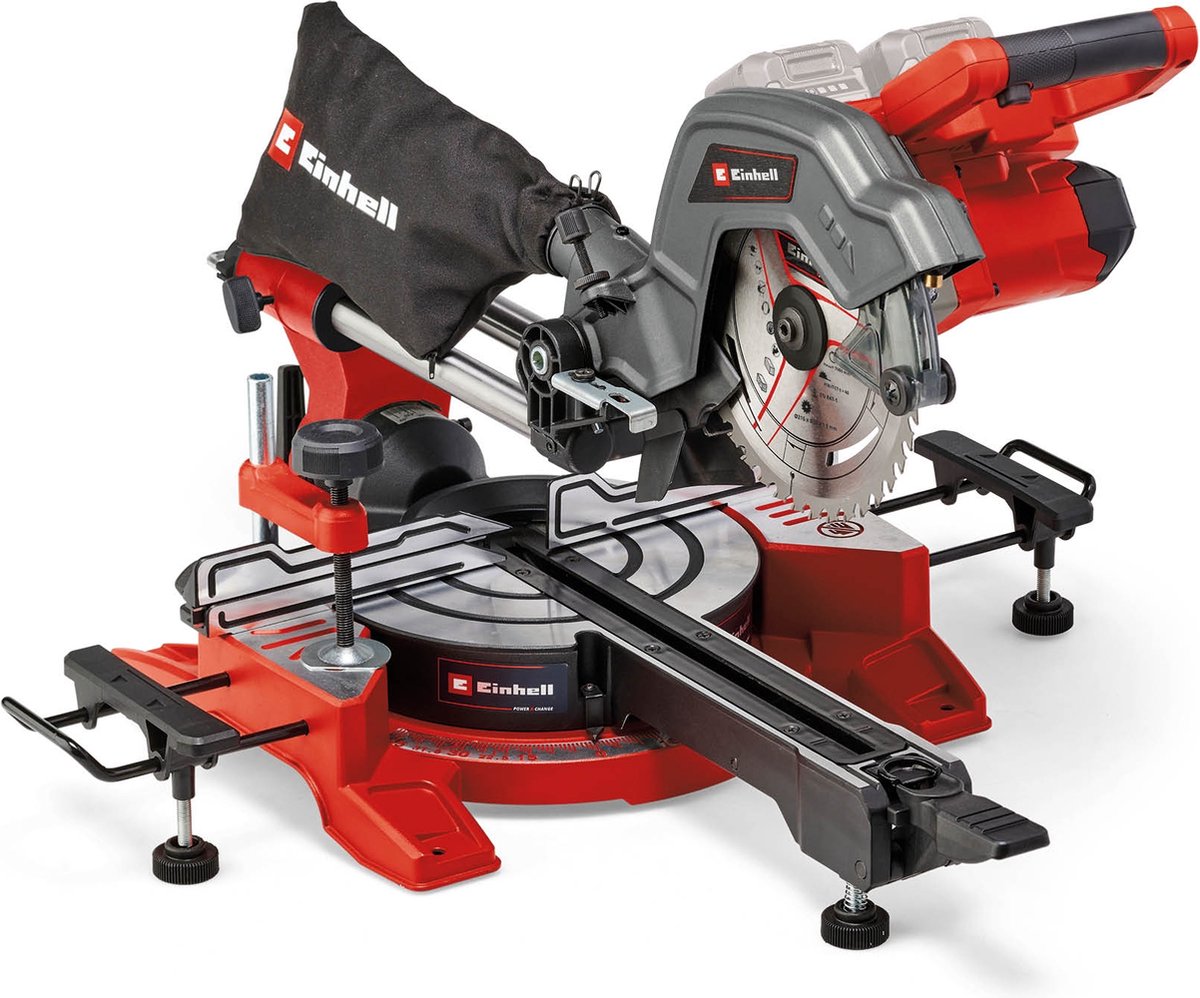 Einhell battery radial crosscut miter saw te-sm 36 8 l li solo - power x-change - 36 v li-ion - ø216 mm - incl. 40 tooth saw blade - excl. battery and charger
