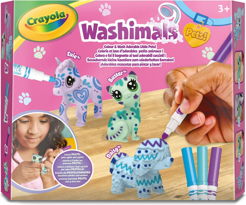Crayola - washimals - hobbypakket - mascotas navulset met 3 cachorros pastelkleuren