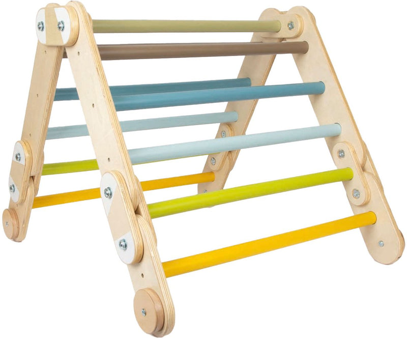 Peque de madera de madera Klimrek 2in1 Triángulo y aventura de estante de pared