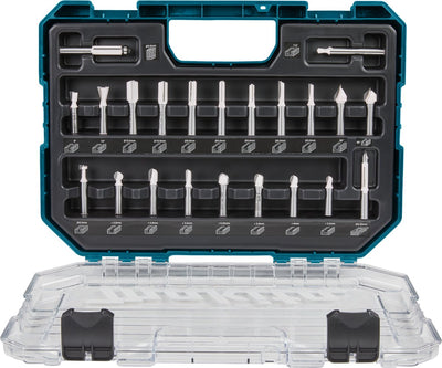 Accesorios Makita d-74784 | juego de fresado 8mm | 22 piezas | en estuche de plástico - d-74784