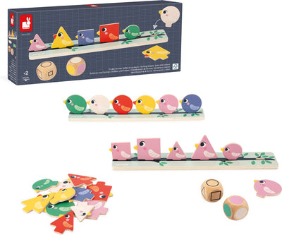 Janod - pedagogía - clasificar pájaros por color, tamaño y forma