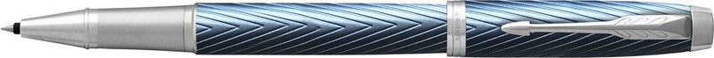 Parker im premium bolígrafo | gris azulado con detalle cromado | punta fina con recarga de tinta negra | caja de regalo