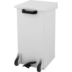Papelera con pedal Dutchdesign 31004683 aluminio con recubrimiento en polvo blanco