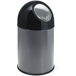 Cubo de basura con pieza en V 31023448 acero plateado