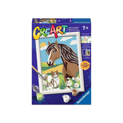 Ravensburger creart dipingi per numero: cavallo e gattino
