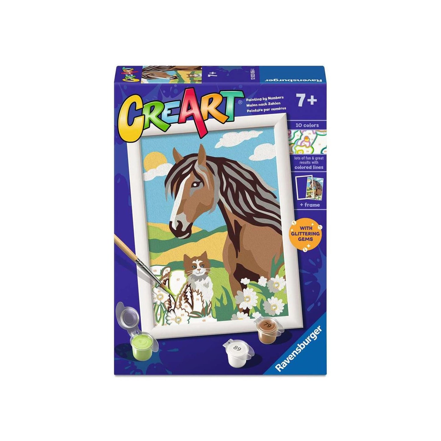 Ravensburger creart dipingi per numero: cavallo e gattino