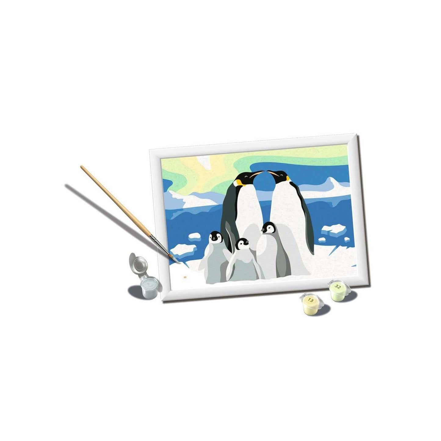 Ravensburger creart dipingi con i numeri - famiglia di pinguini