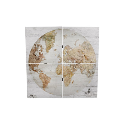 Cosydecor gráfico de pared 'globe' 4 piezas 80x80 blanco