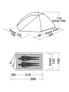 Tienda de Meteor 200 fácil de campamento - Verde