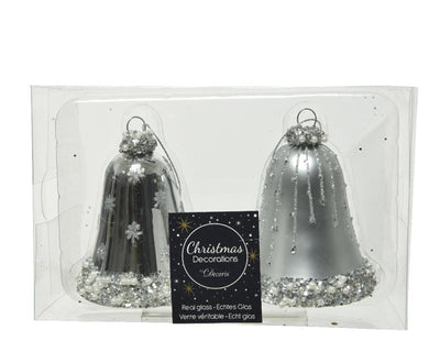 Decoris kersthangerset klokje set a 2 stuks zilv