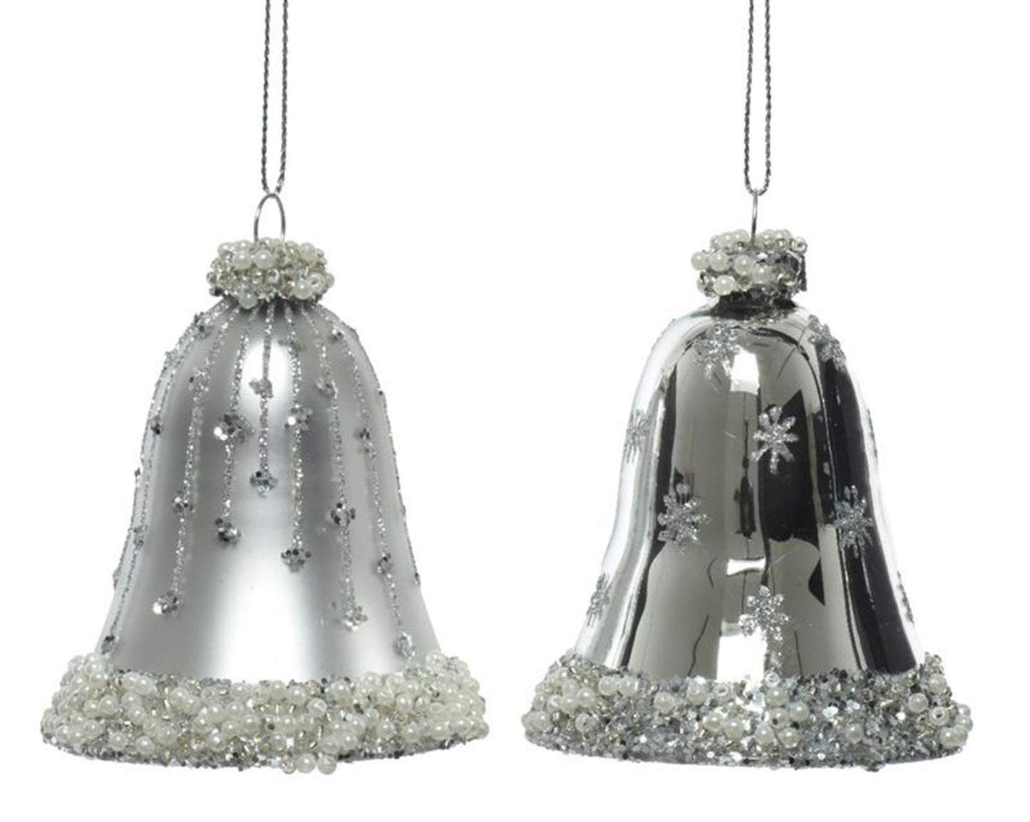 Decoris Juego de colgante navideño reloj juego de 2 piezas plata