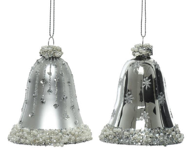 Decoris kersthangerset klokje set a 2 stuks zilv