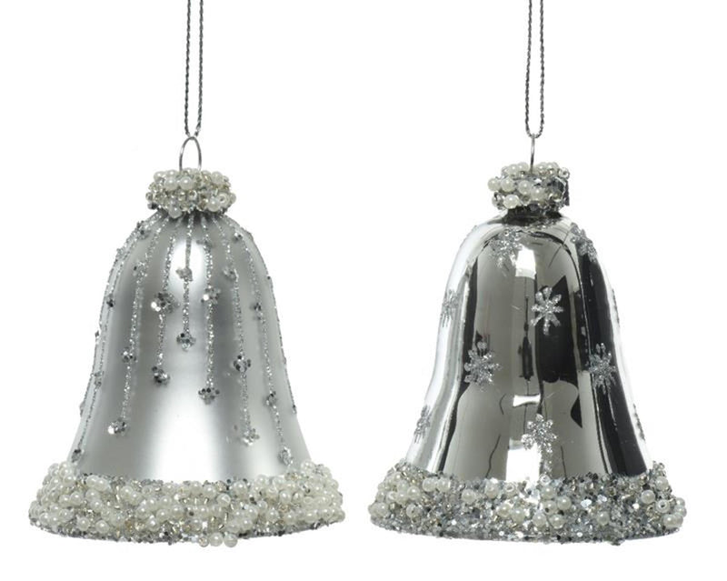 Decoris Christmas Set orologio pendente set da 2 pezzi in argento