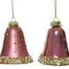 Decoris kersthangerset klokje set a 2 stuks roze