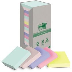 Notas adhesivas post-it reciclado 76 x 76 pq 16 cartón surtido colores